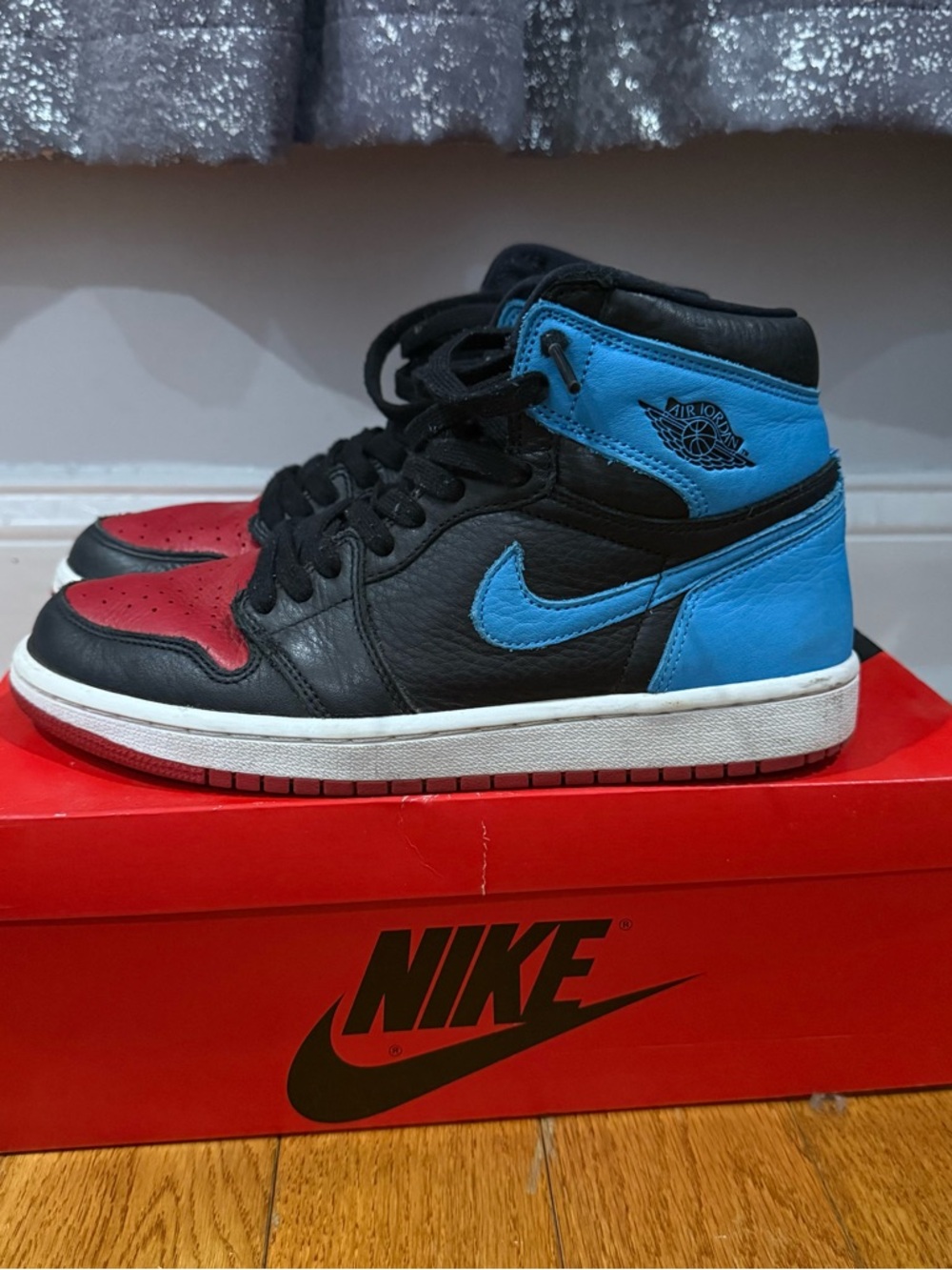 Nike Black/Red/Blue Air Jordan 1 High-Top Sneakers